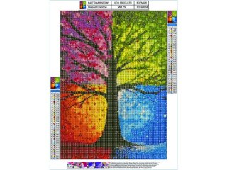 HAFT DIAMENTOWY, OBRAZ, MOZAIKA DIAMENTOWA DIAMOND PAINTING, DRZEWO 30X40CM