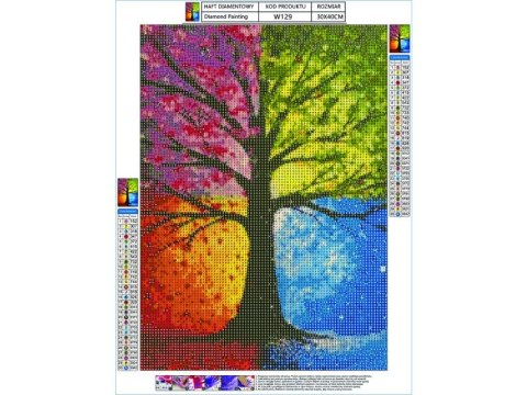 HAFT DIAMENTOWY, OBRAZ, MOZAIKA DIAMENTOWA DIAMOND PAINTING, DRZEWO 30X40CM HAFT DIAMENTOWY, OBRAZ, MOZAIKA DIAMENTOWA DIAMOND PAINTING, DRZEWO 30X40CM
