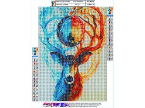 HAFT DIAMENTOWY, OBRAZ, MOZAIKA DIAMENTOWA DIAMOND PAINTING, JELEŃ 30X40CM HAFT DIAMENTOWY, OBRAZ, MOZAIKA DIAMENTOWA DIAMOND PAINTING, JELEŃ 30X40CM