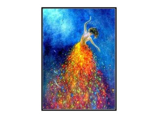 HAFT DIAMENTOWY, OBRAZ, MOZAIKA DIAMENTOWA DIAMOND PAINTING, KOLOROWA SUKIENKA 30X40CM