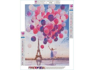 HAFT DIAMENTOWY, OBRAZ, MOZAIKA DIAMENTOWA DIAMOND PAINTING, KOLOROWE BALONY 30X40CM
