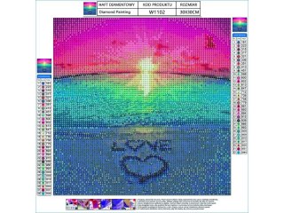 HAFT DIAMENTOWY, OBRAZ, MOZAIKA DIAMENTOWA DIAMOND PAINTING, LOVE 30X30CM