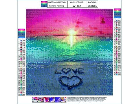 HAFT DIAMENTOWY, OBRAZ, MOZAIKA DIAMENTOWA DIAMOND PAINTING, LOVE 30X30CM HAFT DIAMENTOWY, OBRAZ, MOZAIKA DIAMENTOWA DIAMOND PAINTING, LOVE 30X30CM