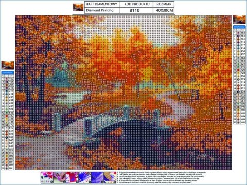 HAFT DIAMENTOWY, OBRAZ, MOZAIKA DIAMENTOWA DIAMOND PAINTING, PARK JESIENIĄ 40X30CM HAFT DIAMENTOWY, OBRAZ, MOZAIKA DIAMENTOWA DIAMOND PAINTING, PARK JESIENIĄ 40X30CM