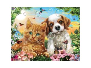 HAFT DIAMENTOWY, OBRAZ, MOZAIKA DIAMENTOWA DIAMOND PAINTING, PRZYJACIELE 40X30CM