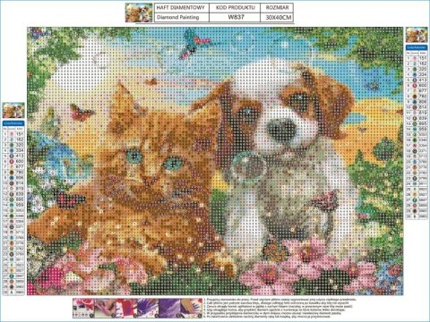 HAFT DIAMENTOWY, OBRAZ, MOZAIKA DIAMENTOWA DIAMOND PAINTING, PRZYJACIELE 40X30CM HAFT DIAMENTOWY, OBRAZ, MOZAIKA DIAMENTOWA DIAMOND PAINTING, PRZYJACIELE 40X30CM