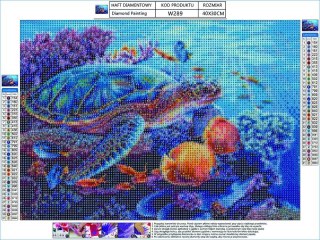 HAFT DIAMENTOWY, OBRAZ, MOZAIKA DIAMENTOWA DIAMOND PAINTING, RAFA KORALOWA 40X30CM