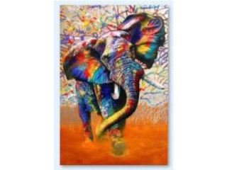 HAFT DIAMENTOWY, OBRAZ, MOZAIKA DIAMENTOWA DIAMOND PAINTING, SŁOŃ - KOLOR 30X40CM