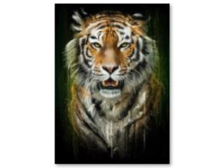 HAFT DIAMENTOWY, OBRAZ, MOZAIKA DIAMENTOWA DIAMOND PAINTING, TYGRYS 30X40CM