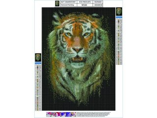 HAFT DIAMENTOWY, OBRAZ, MOZAIKA DIAMENTOWA DIAMOND PAINTING, TYGRYS 30X40CM