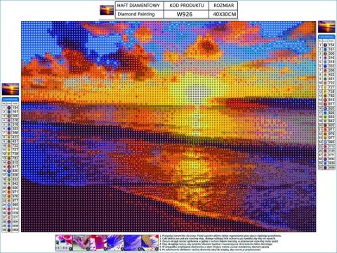 HAFT DIAMENTOWY, OBRAZ, MOZAIKA DIAMENTOWA DIAMOND PAINTING, ZACHÓD SŁOŃCA - PLAŻA 40X30CM HAFT DIAMENTOWY, OBRAZ, MOZAIKA DIAMENTOWA DIAMOND PAINTING, ZACHÓD SŁOŃCA - PLAŻA 40X30CM