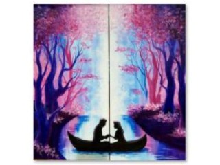 HAFT DIAMENTOWY, OBRAZ, MOZAIKA DIAMENTOWA DIAMOND PAINTING, ZAKOCHANA PARA 30X30CM