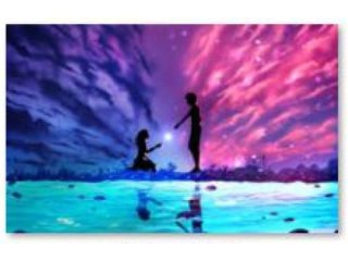 HAFT DIAMENTOWY, OBRAZ, MOZAIKA DIAMENTOWA DIAMOND PAINTING, ZAKOCHANA PARA 40X30CM