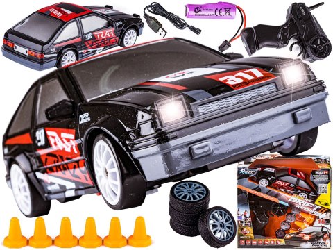 SAMOCHÓD DO DRIFTU, AUTO RC DRIFT 1:24 2,4 GHZ 4WD CZARNY