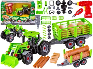 TRAKTOR Z NACZEPĄ DO ROZKRĘCANIA, CIĄGNIK WKRĘTARKA 52 EL.