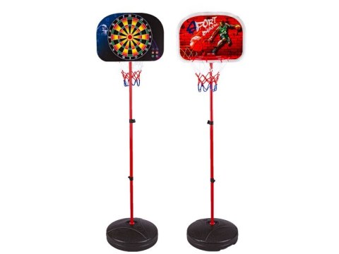 ZESTAW GIER 2W1 KOSZYKÓWKA DART RZUTKI 166CM