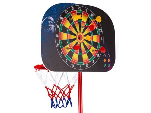 ZESTAW GIER 2W1 KOSZYKÓWKA DART RZUTKI 166CM