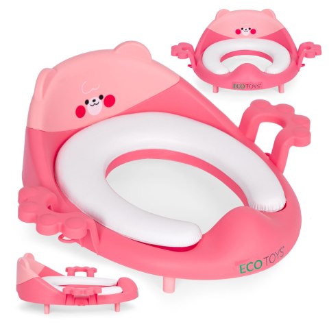 Nakładka na toaletę dla dzieci uchwyty miękka poduszka różowa ECOTOYS Nakładka na toaletę dla dzieci uchwyty miękka poduszka różowa ECOTOYS