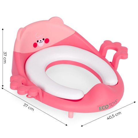 Nakładka na toaletę dla dzieci uchwyty miękka poduszka różowa ECOTOYS Nakładka na toaletę dla dzieci uchwyty miękka poduszka różowa ECOTOYS