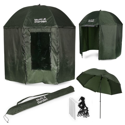 Parasol wędkarski z pełną osłoną namiot wodoodporny regulacja wysokości MultiGarden Parasol wędkarski z pełną osłoną namiot wodoodporny regulacja wysokości MultiGarden