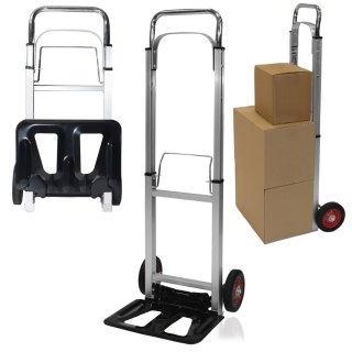 Wózek magazynowy transportowy aluminiowy składany ręczny młynarka 90 kg