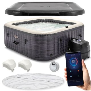 Dmuchane jacuzzi kwadratowe hydromasaż 6 os. 196x71 cm akcesoria premium INTEX 28452