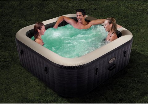 Dmuchane jacuzzi kwadratowe hydromasaż 6 os. 196x71 cm akcesoria premium INTEX 28452