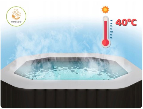 Dmuchane jacuzzi kwadratowe hydromasaż 6 os. 196x71 cm akcesoria premium INTEX 28452