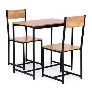 Zestaw komplet mebli stolik 2 krzesła metal MDF ModernHome