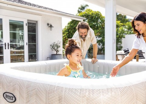 Nadmuchiwane jacuzzi kwadratowe hydromasaż 6 os. 196x71 cm akcesoria premium INTEX 28472