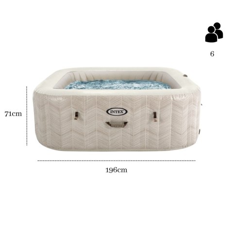 Nadmuchiwane jacuzzi kwadratowe hydromasaż 6 os. 196x71 cm akcesoria premium INTEX 28472