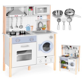 Drewniana kuchnia dla dzieci dźwięki LED piekarnik pralka akcesoria kuchenne ECOTOYS