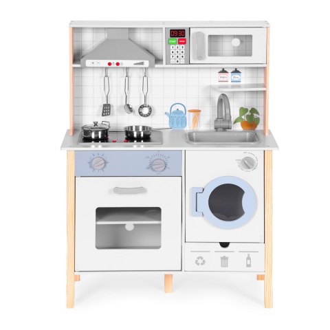 Drewniana kuchnia dla dzieci dźwięki LED piekarnik pralka akcesoria kuchenne ECOTOYS