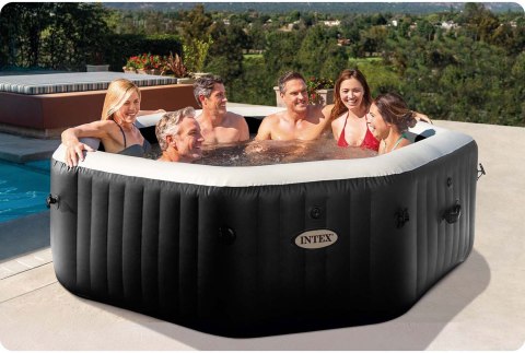 Nadmuchiwane jacuzzi ośmiokątne hydromasaż 6 os. 218x71 cm akcesoria premium INTEX 28462