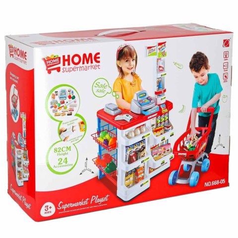 Supermarket sklep kasa fiskalna + wózek