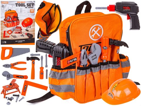 Zestaw Narzędzi Z Plecakiem, Wiertarka Wkrętarka, Narzędzia, Kask, Akcesoria