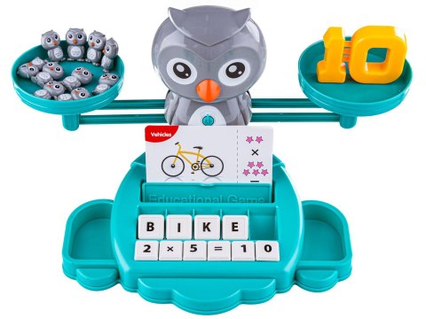GRA NAUKA LICZENIA ORAZ ANGIELSKIEGO FISZKI - RÓWNOWAŻNIA WAGA SZALKOWA SÓWKA SOWA - OWL BALANCE