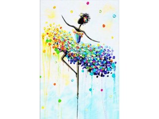 OBRAZ MALOWANIE PO NUMERACH RAMA 40X50CM BALETNICA - KOLOR
