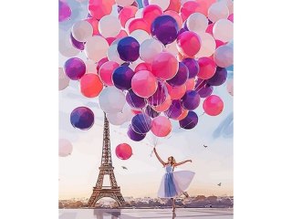 OBRAZ MALOWANIE PO NUMERACH RAMA 40X50CM BALONOWY BUKIET