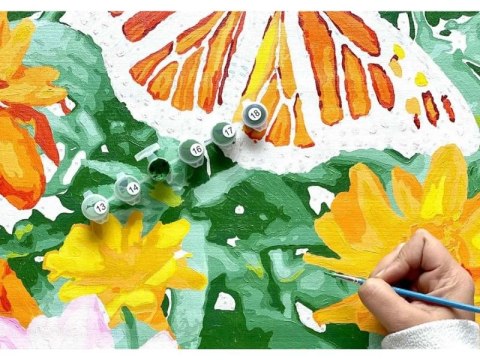 OBRAZ MALOWANIE PO NUMERACH RAMA 40X50CM JELEŃ - KWIECISTE POROŻE