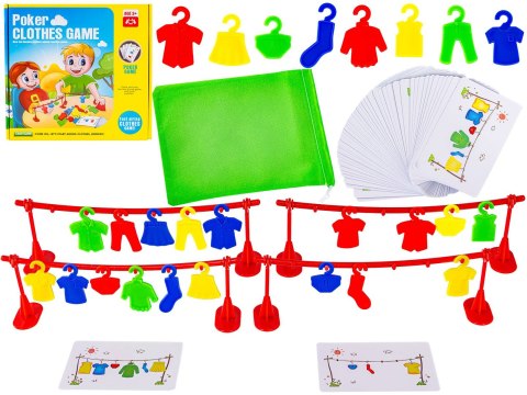 Edukacyjna gra na refleks "Poker Clothes Game", Układanka Ułóż Pranie Ubrania