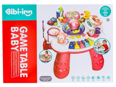 Edukacyjny Interaktywny Stolik Muzyczny Dla Dzieci + Pianinko Czerwony