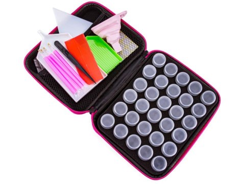 AKCESORIA HAFT DIAMENTOWY, KOLOROWE ETUI + 30 POJEMNIKÓW + AKCESORIA ZESTAW DO DIAMOND PAINTING AKCESORIA HAFT DIAMENTOWY, KOLOROWE ETUI + 30 POJEMNIKÓW + AKCESORIA ZESTAW DO DIAMOND PAINTING