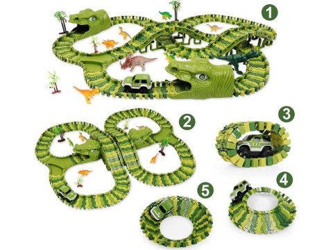 DUŻY TOR SAMOCHODOWY, WYŚCIGOWY - PARK DINOZAURÓW 240 EL.