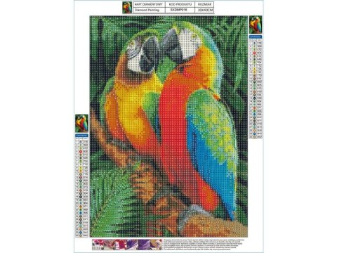 HAFT DIAMENTOWY, OBRAZ, MOZAIKA DIAMENTOWA DIAMOND PAINTING, KOLOROWE ARY PAPUGI 30X40CM HAFT DIAMENTOWY, OBRAZ, MOZAIKA DIAMENTOWA DIAMOND PAINTING, KOLOROWE ARY PAPUGI 30X40CM