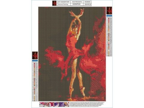 HAFT DIAMENTOWY, OBRAZ, MOZAIKA DIAMENTOWA DIAMOND PAINTING, OGNISTY BALET 30X40CM HAFT DIAMENTOWY, OBRAZ, MOZAIKA DIAMENTOWA DIAMOND PAINTING, OGNISTY BALET 30X40CM