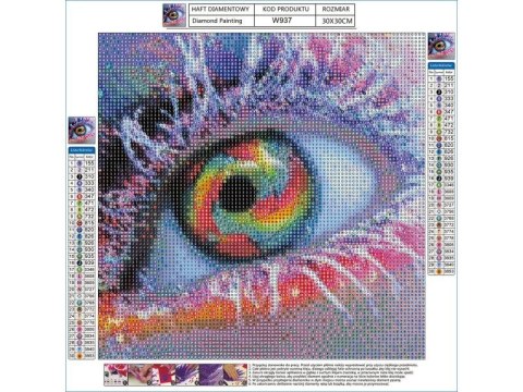 HAFT DIAMENTOWY, OBRAZ, MOZAIKA DIAMENTOWA DIAMOND PAINTING, OKO W KOLORZE 30X30CM HAFT DIAMENTOWY, OBRAZ, MOZAIKA DIAMENTOWA DIAMOND PAINTING, OKO W KOLORZE 30X30CM