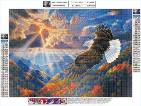 HAFT DIAMENTOWY, OBRAZ, MOZAIKA DIAMENTOWA DIAMOND PAINTING, ORZEŁ NA NIEBIE 40X30CM HAFT DIAMENTOWY, OBRAZ, MOZAIKA DIAMENTOWA DIAMOND PAINTING, ORZEŁ NA NIEBIE 40X30CM
