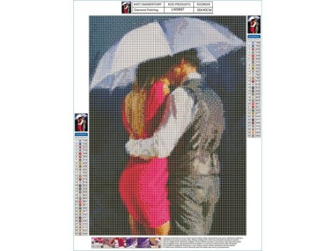 HAFT DIAMENTOWY, OBRAZ, MOZAIKA DIAMENTOWA DIAMOND PAINTING, POD PARASOLEM 30X40CM HAFT DIAMENTOWY, OBRAZ, MOZAIKA DIAMENTOWA DIAMOND PAINTING, POD PARASOLEM 30X40CM