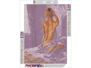 HAFT DIAMENTOWY, OBRAZ, MOZAIKA DIAMENTOWA DIAMOND PAINTING, SUBTELNY AKT 30X40CM